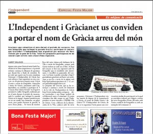 GràciaNet a l'Independent